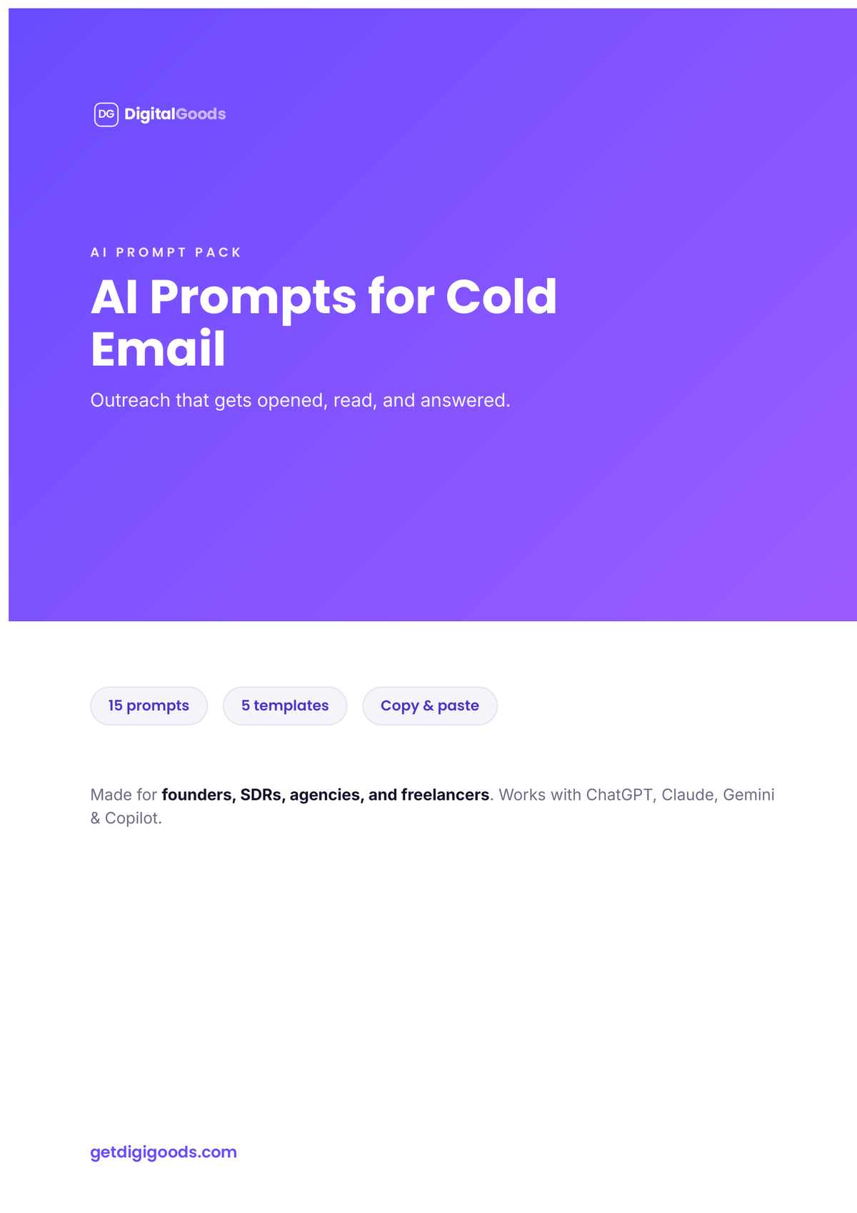 Cold Email AI Prompts PDF Guide